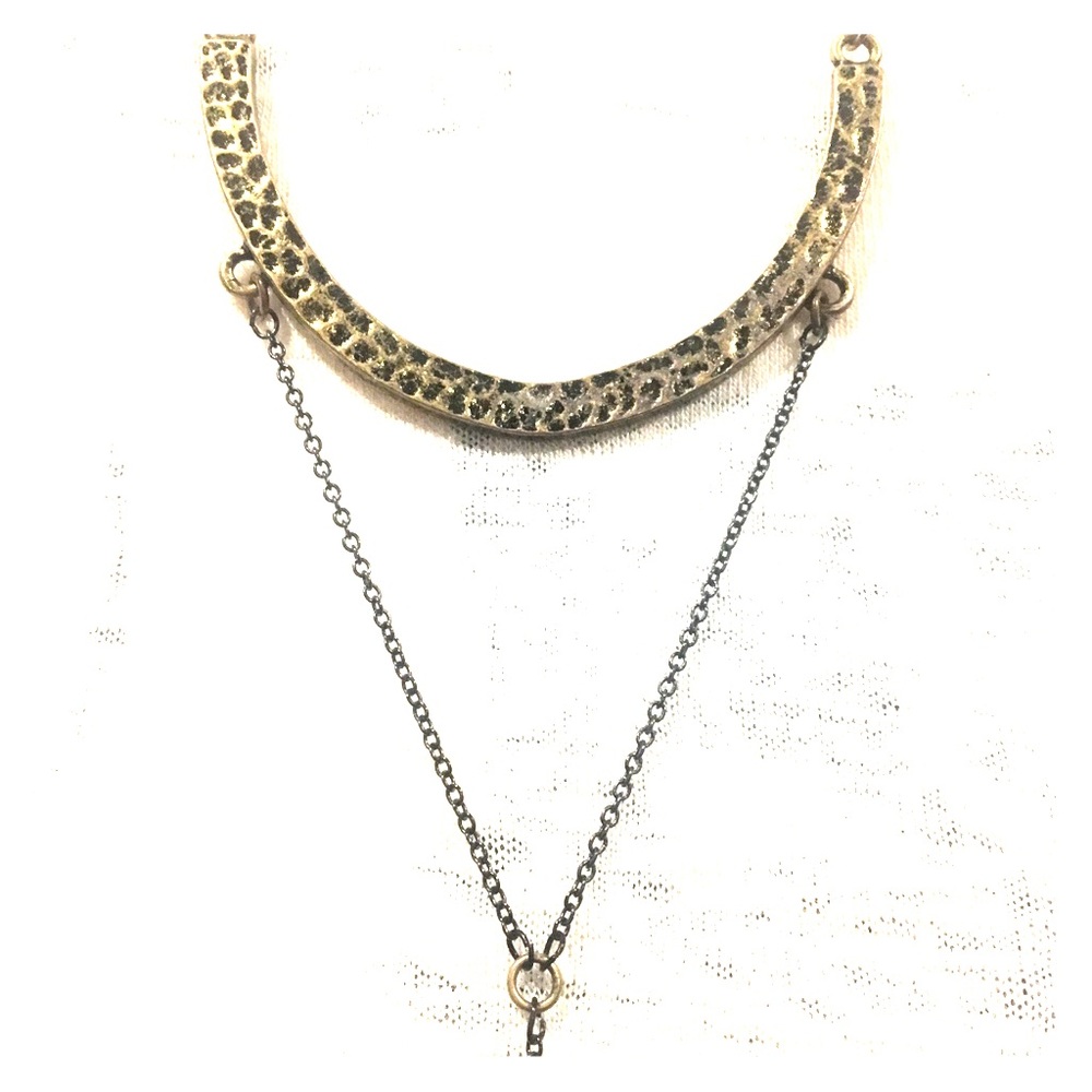 Crescent 🌙 Y Necklace with Clear Quartz Crystal